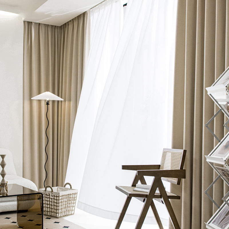 C346 Full blackout velvet curtain heat insulation sound insulation matte non-falling velvet three-layer composite 3D hot pressing