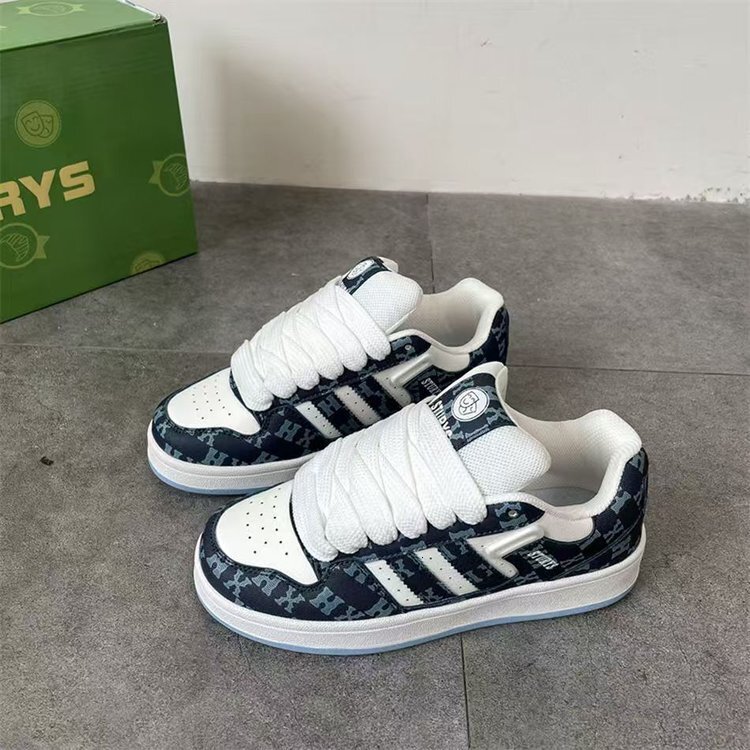 Chinese Fashion Thick Sole Niche Design Women S Fashion Trend 2025 Autumn New Item Couple Multifunctional Casual Denim Blue Sports Student Board Shoes