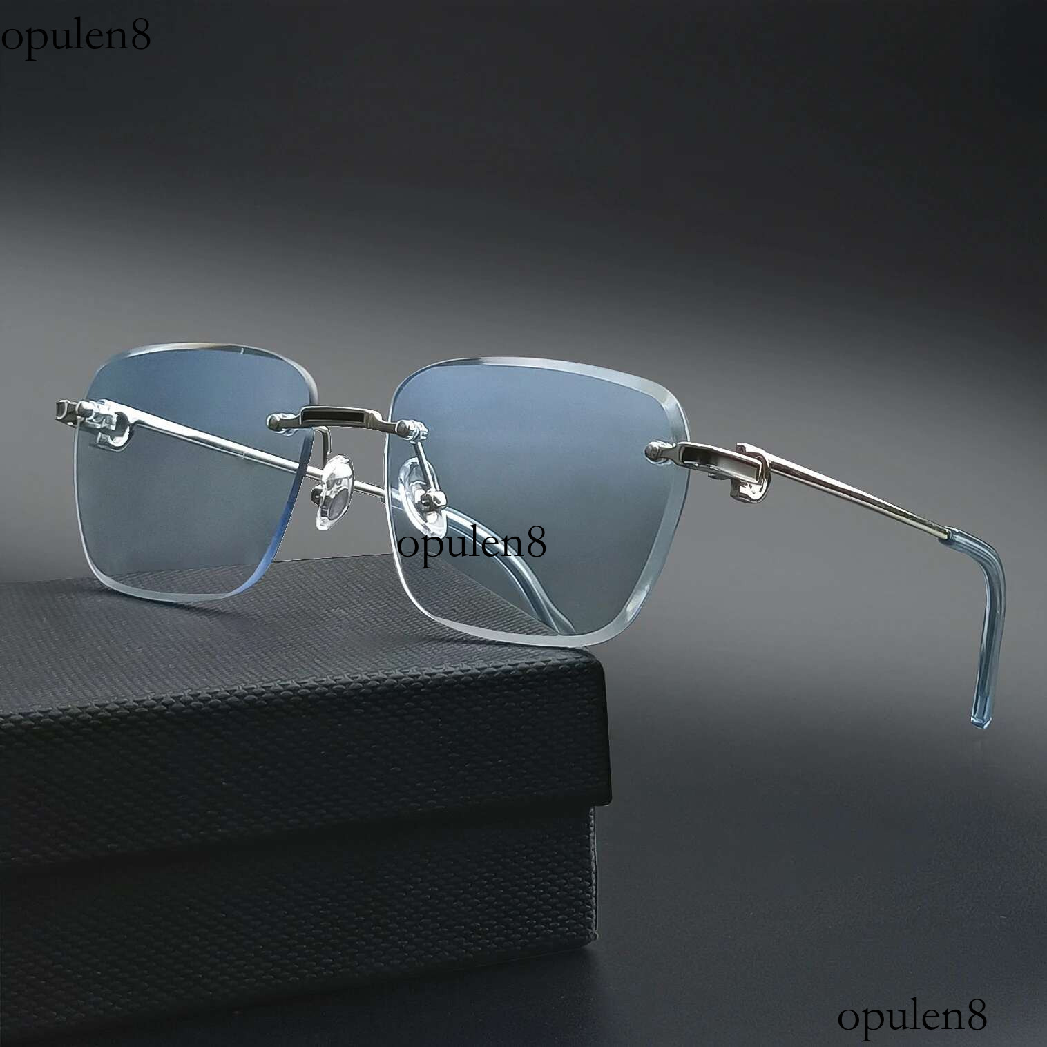 CATERSIDE New Pilot Rimless Sunglasses Men Gradient Sun Glasses Women Retro Business Shopping UV400 Lunette De Soleil Homme