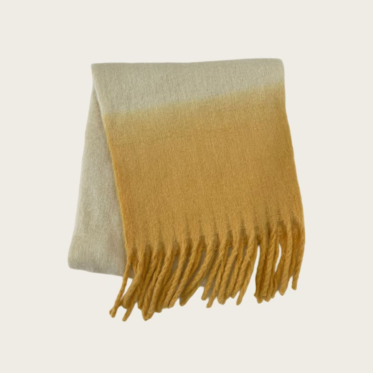 K126 Manufacturer's original homemade candy color hanging dye gradient imitation cashmere scarf women's thickened tassel neck shawl autumn a