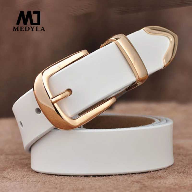 MEDYLA WENS genuine leather fashionable retro belt high-quality luxury brand womens alloy buckle casual jeans belt X250314