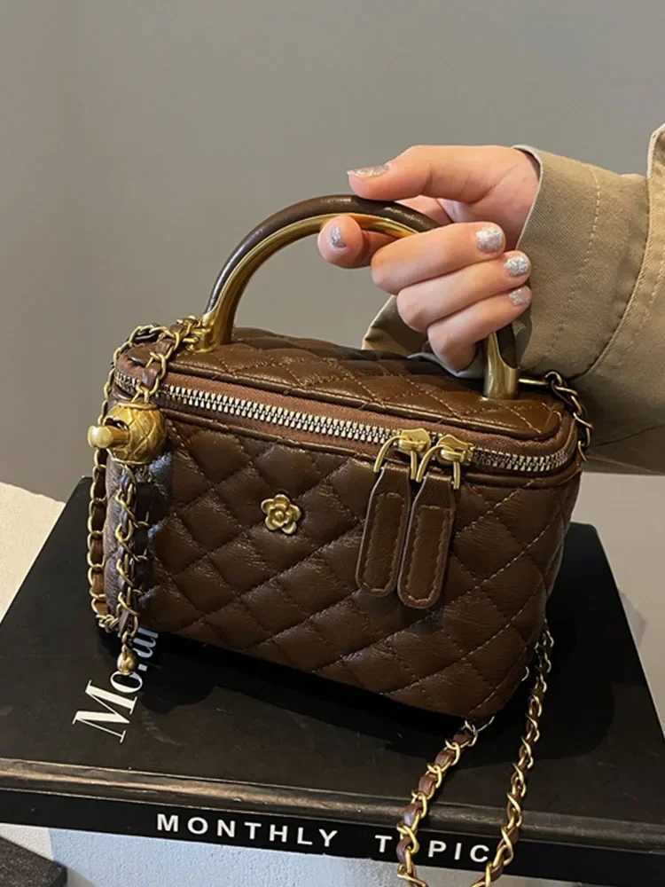Luxury designer handheld fi luggage spring and automatic rhythm small square luggage high-end e-shoder womens luggage Y250313