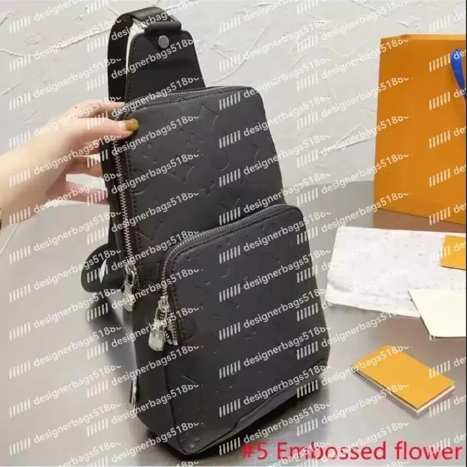 Genuine Leather Avenue Sling Bag Men Shoulder Bags Designers Cross Body Chest Sporty Travel Packs Outdoor Wallet Size 21*8*30cm