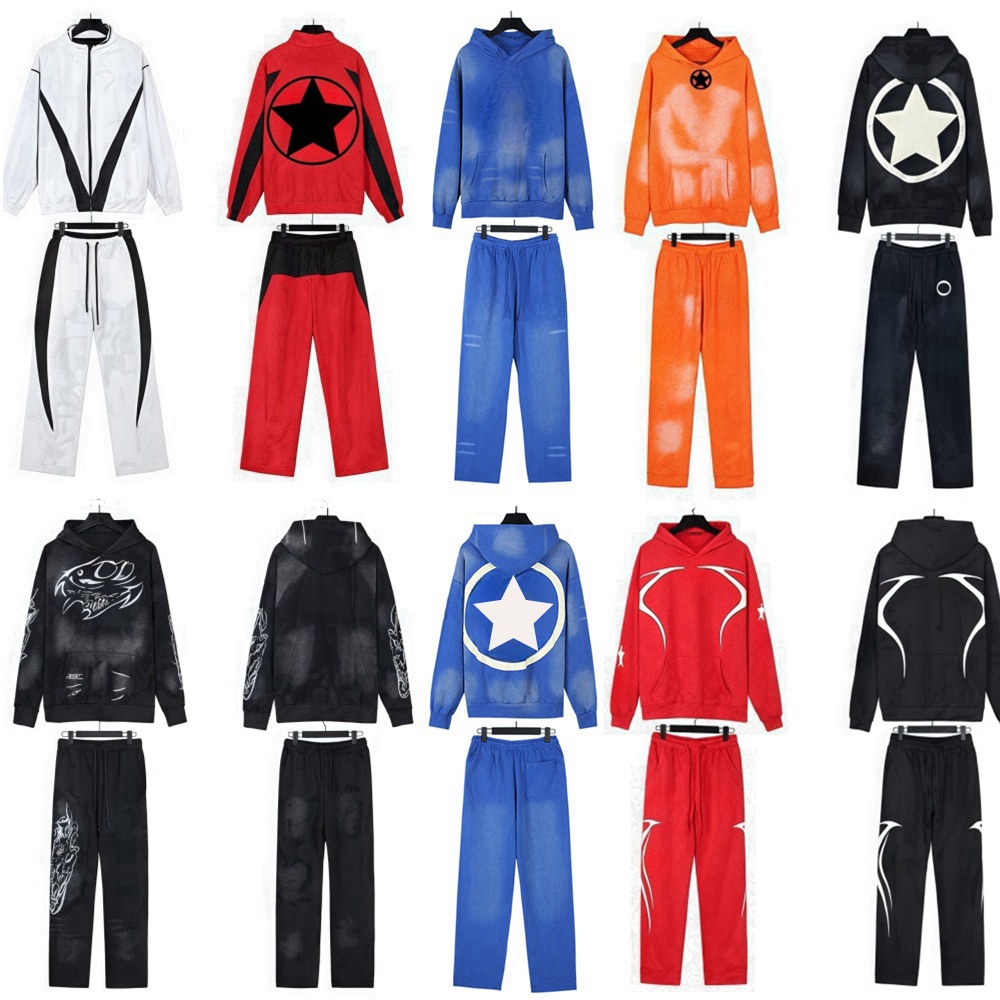 mens designer hoodies Hoodie Graffiti tracksuit pullover hooded cotton packets graphic printed long sleeve thick loose fitting outfit sweatshirt Hiphop pants set