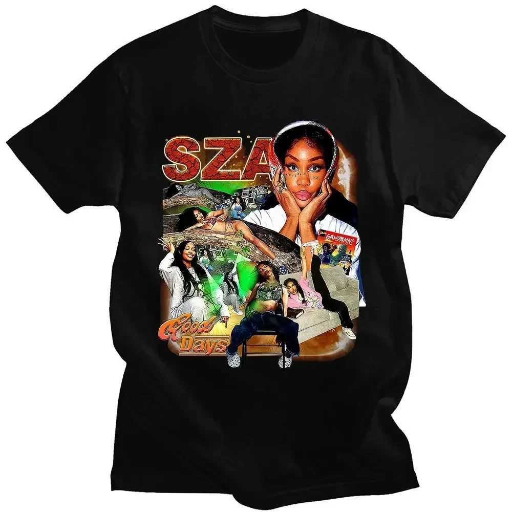 Rap singer SZA CTRL X SOS album printed T-shirt for women retro punk hip-hop Harajuku girl TShirt fashion T-shirt for women Top 70549 Y250314