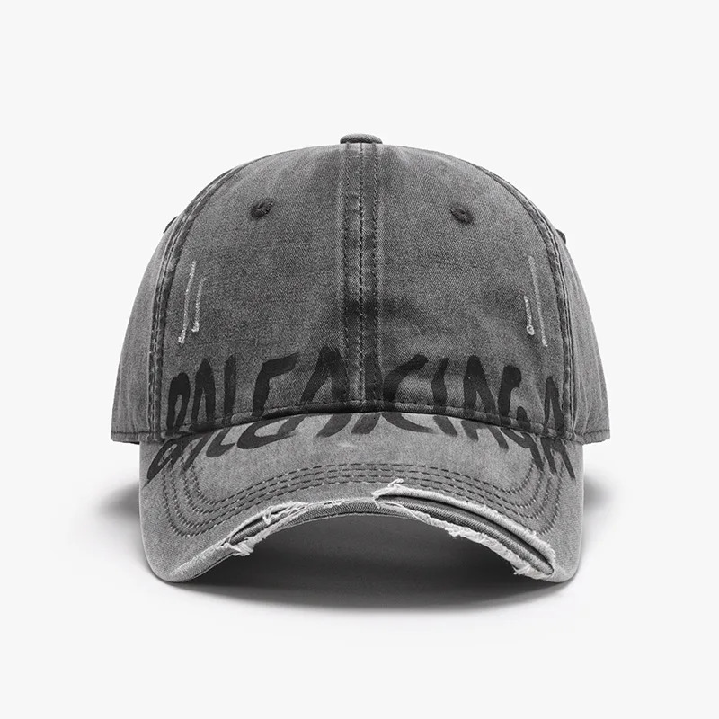 Hip hop Letters Soft Top Men Large Size Hole Baseball Cap Womens Outdoor Travel AllMatching Breathable Personality Peaked 250313