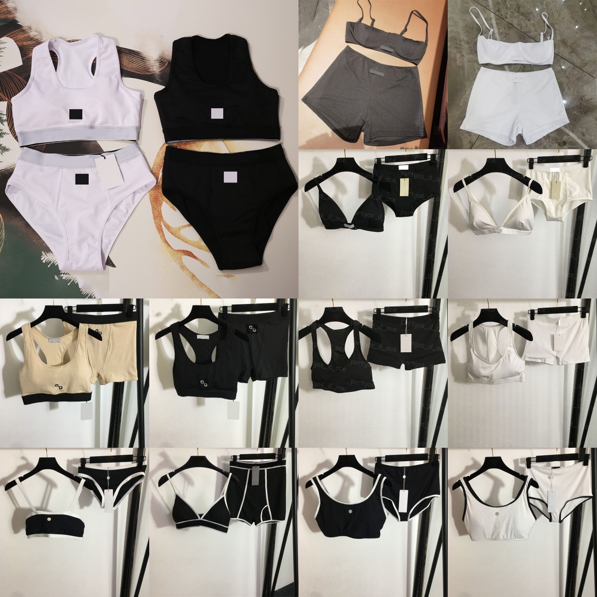 Designer Women Tankinis Swimwear Sexy Halter Split Triangle Bikini Swimsuit Beach Holiday Pool Party Bra Briefs Set White Black Bathing Suit Swimsuits