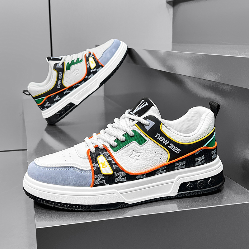 Men's Shoes 2025 Spring Summer New Arrival Trendy Versatile High-End Casual Sports Durable Thick-Sole Low-Top Sneakers hot sale board shoes size3