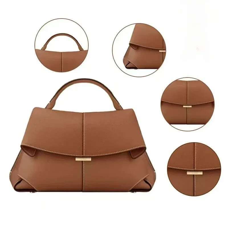 Smile Genuine Leather Women's Bag 2025 New MOKKI Fashionable Single Handbag Suitable for Crossbody Shoulder Back