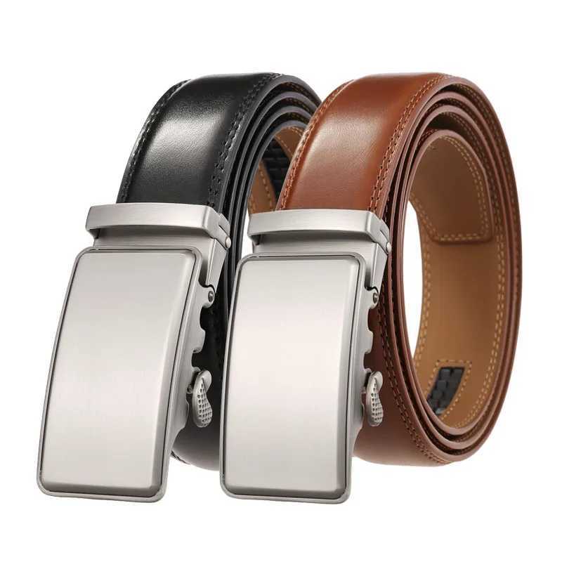3.5cm wide Trouser belt suitable for M natural non porous brown belt metal reinforced buckle mens leather belt X250314
