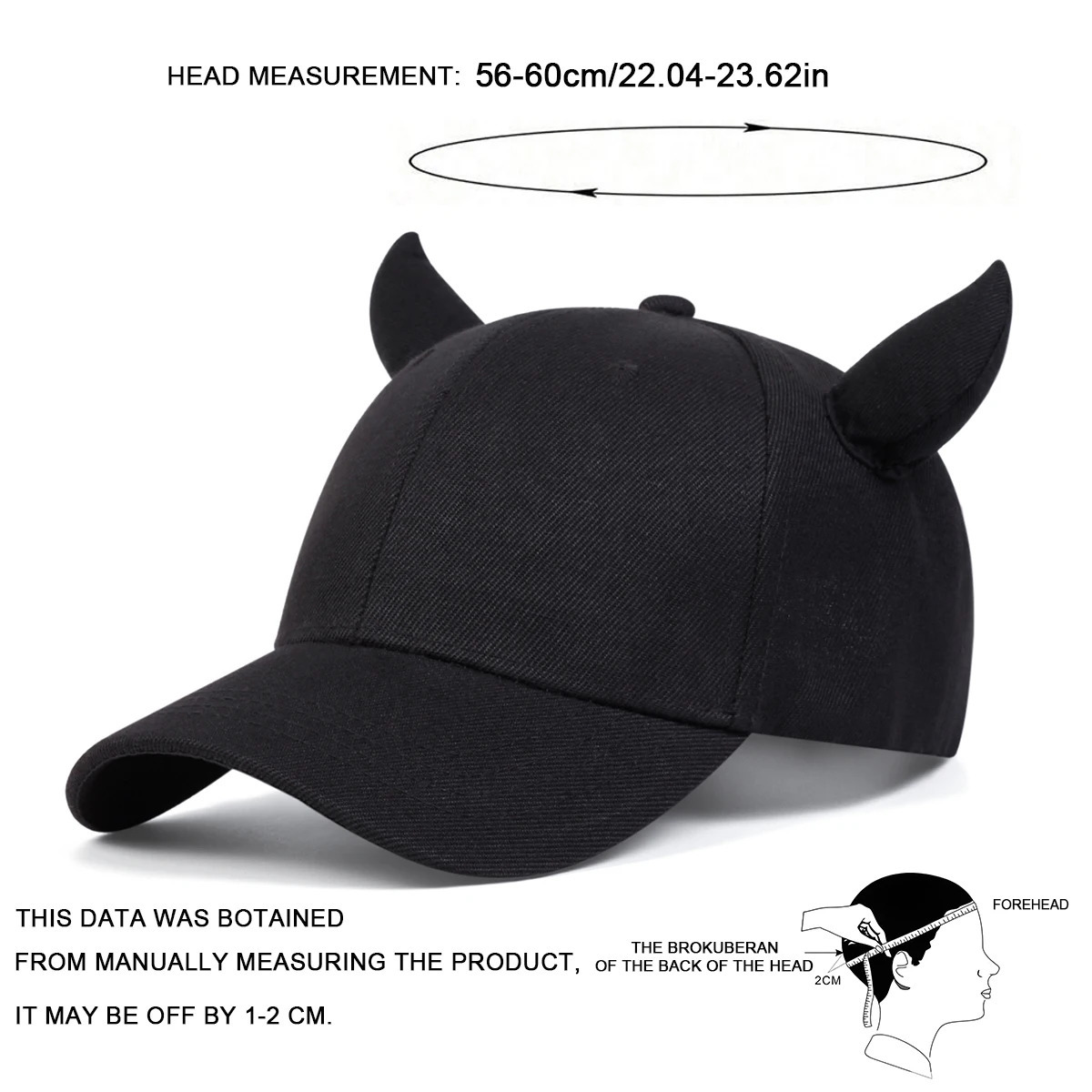 Unisex Personalized Bull Horn Baseball Caps Spring Autumn Outdoor Adjustable Casual Hats Sunscreen Hat 250313