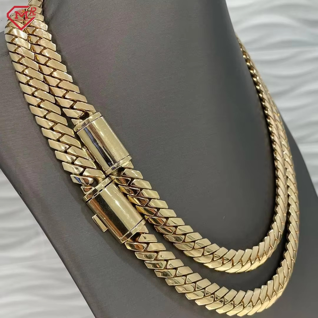 Hip Hop Moissanite Cuban Link Chain 925 Sterling Silver 12mm Necklace Men Moissanite Cuban Chain