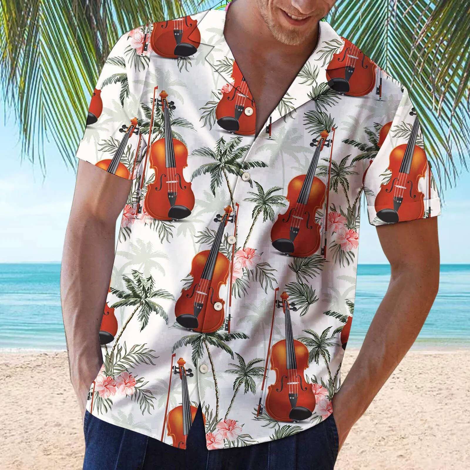 2023 New Hawaiian Red Leaf Trcal Shirts Ral Men Dazn Tops Summer Casual Short Sleeve Button Chemise Loose Vacation Beach