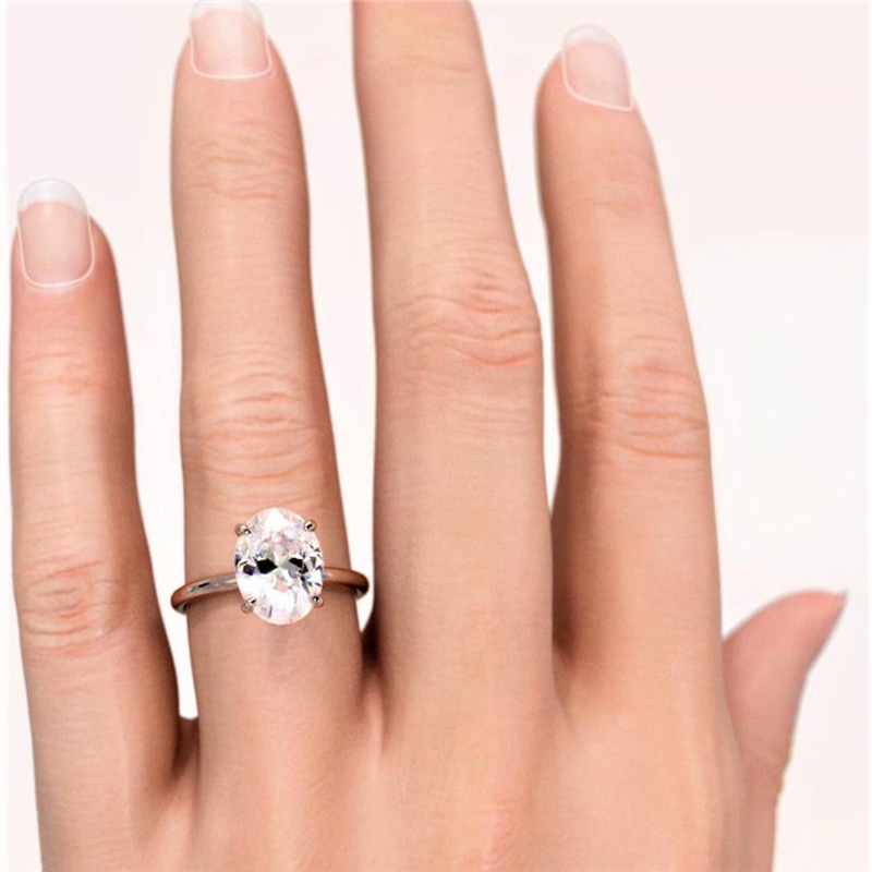 Jewelry 3 Carat Oval Cut Lab Diamond Engagement Ring 18K Real Gold Solitaire Oval Shape E VS1 IGI Certificate Lab Diamond For Women Wedding Gift