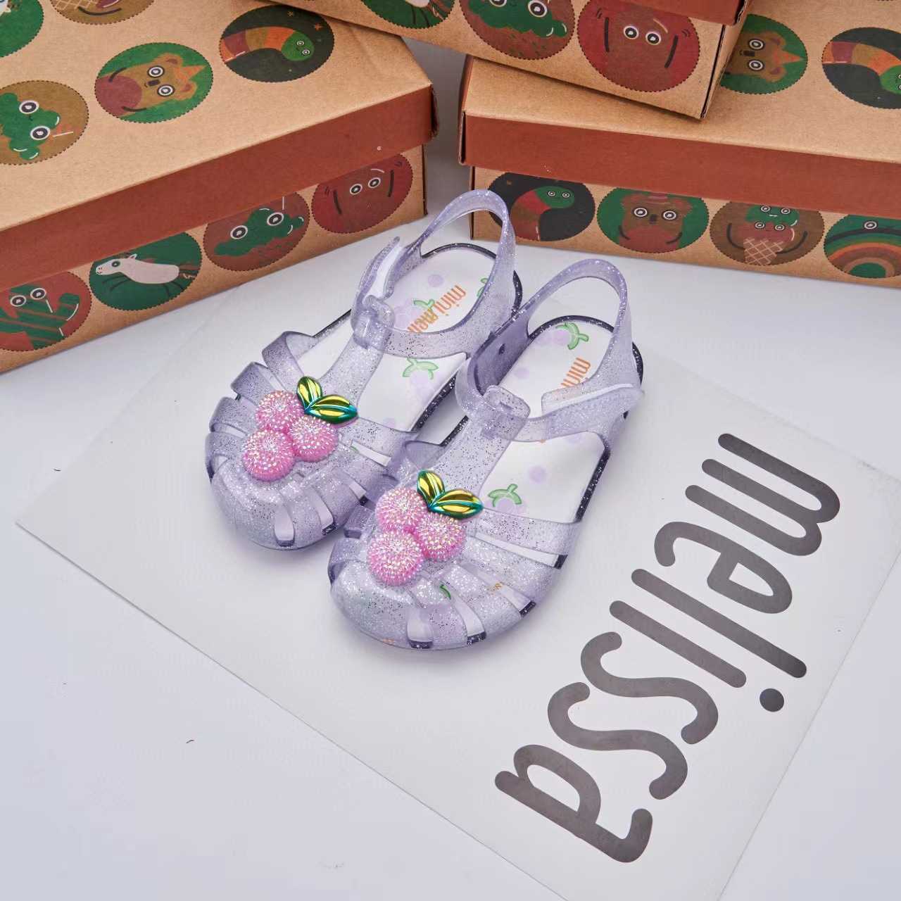 Sandals 2025 Mei Sha New Childrens Shoes Mei Sha Fruit Childrens Shoes Baotou Hollow Sandals Cherry Peach Childrens ShoesY2503153CU5