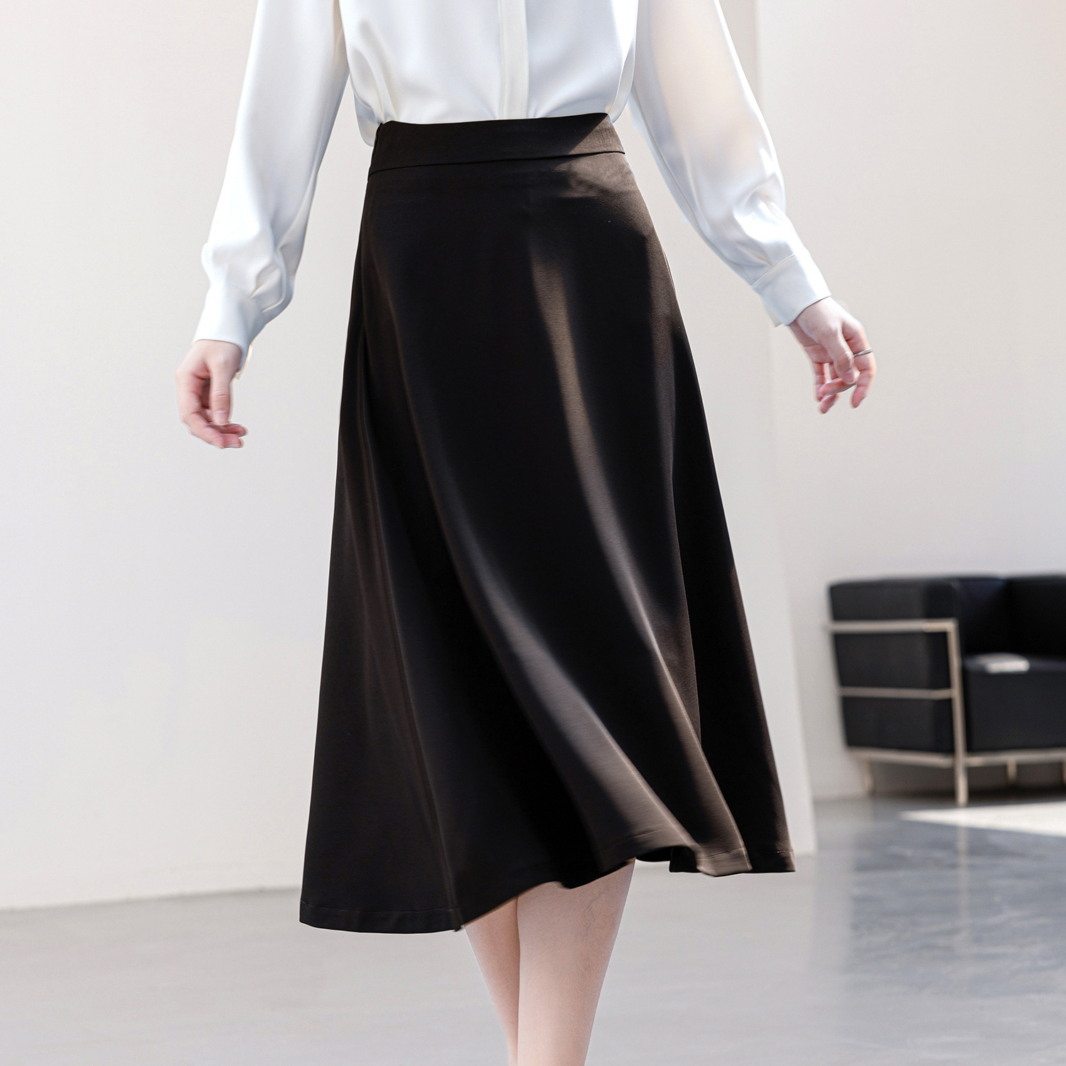 MU220 Skirt Women's Mid-Length Outfit 2025 Spring and Summer New Professional Work Skirt
