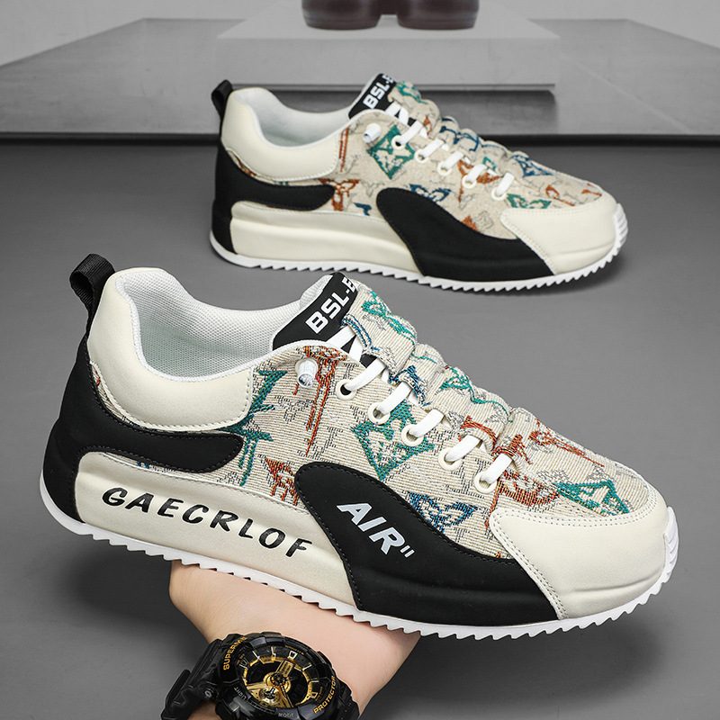 Free shipping 2025 summer new men fashion sneakers black white orange sport shoes breathable athleisure runners trainers men size 39-44 hot sale