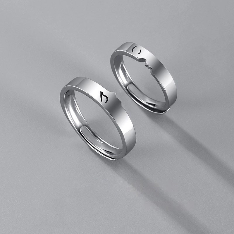 Elegant Sun and Moon Inspired Couples' Rings Silver Adjustable Wedding Accessories for Both Men and Women