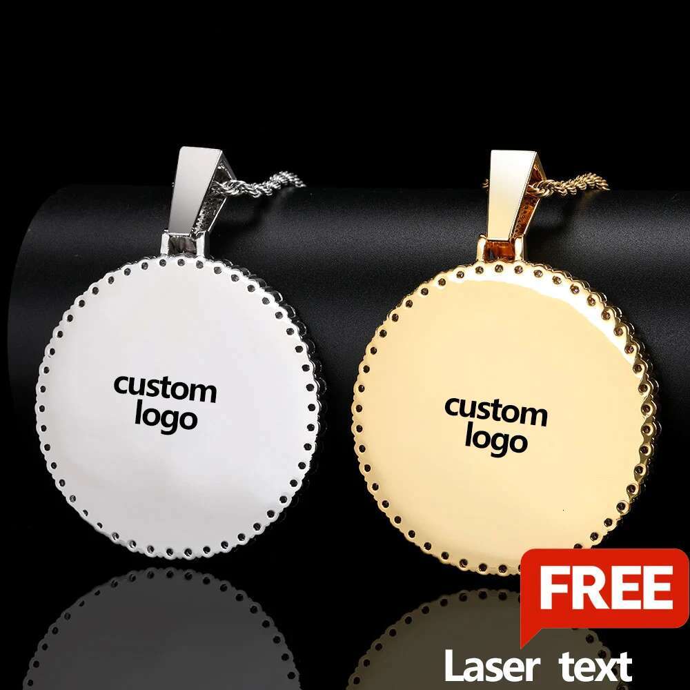 Made Big Photo Medallions Gold Necklace Pendant Iced Out Cuban Men Hip Hop Picture Jewelry Gift Can Free Custom