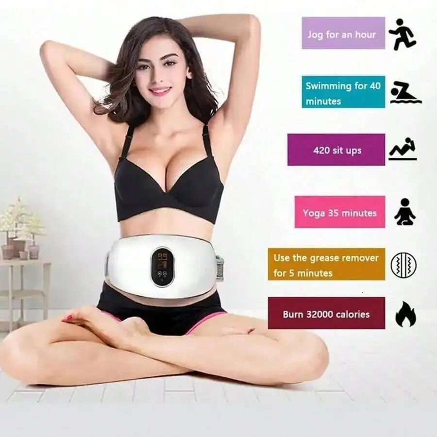 Rechargeable Waist Belt Body Slimming Machine Waist Fitness Massager Weight Loss and Body Shaping Instrument Constipation Relief 250314