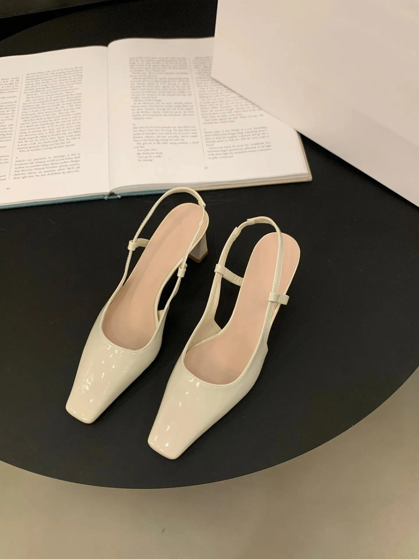 Patent Leather Mary Janes Shoes Summer Fashion Square Toe Womens Pumps Comfortable Chunky Heel Ladies Single 240613