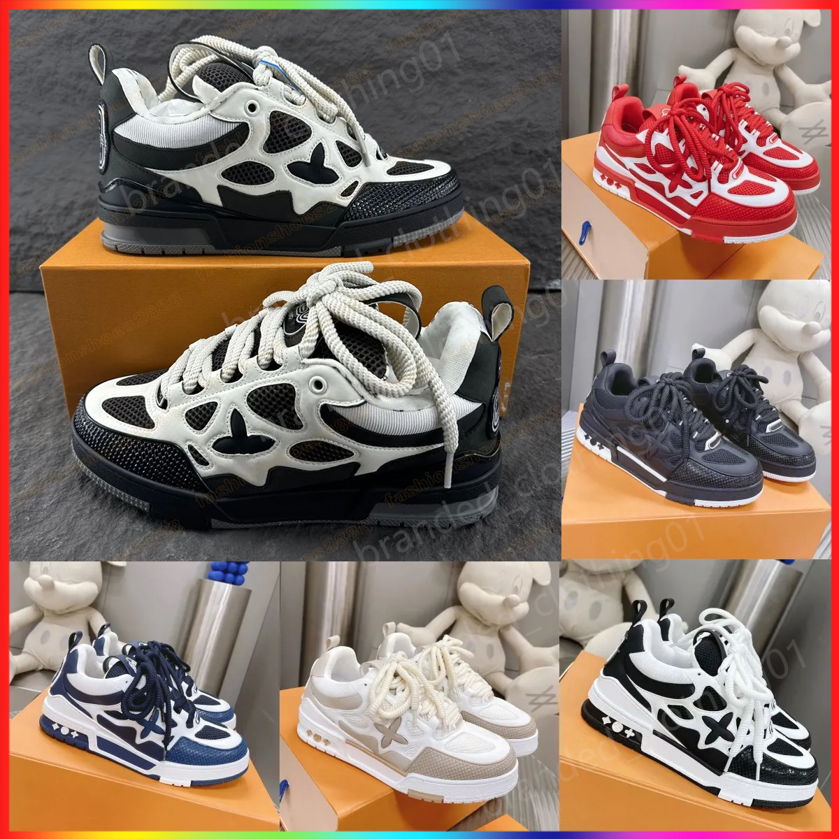 Skate shoes designer sneakers luxury mens trainers sneaker casual shoes runner shoe outdoor leather flower skates tennis shoes women fashion men shoes size 35-46