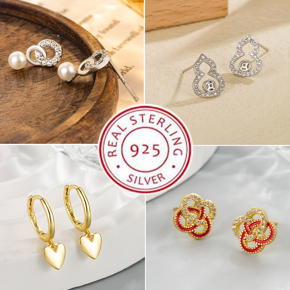 Chic Women's Crystal-Studded Round Earrings in 925 Sterling Silver Ideal for Weddings