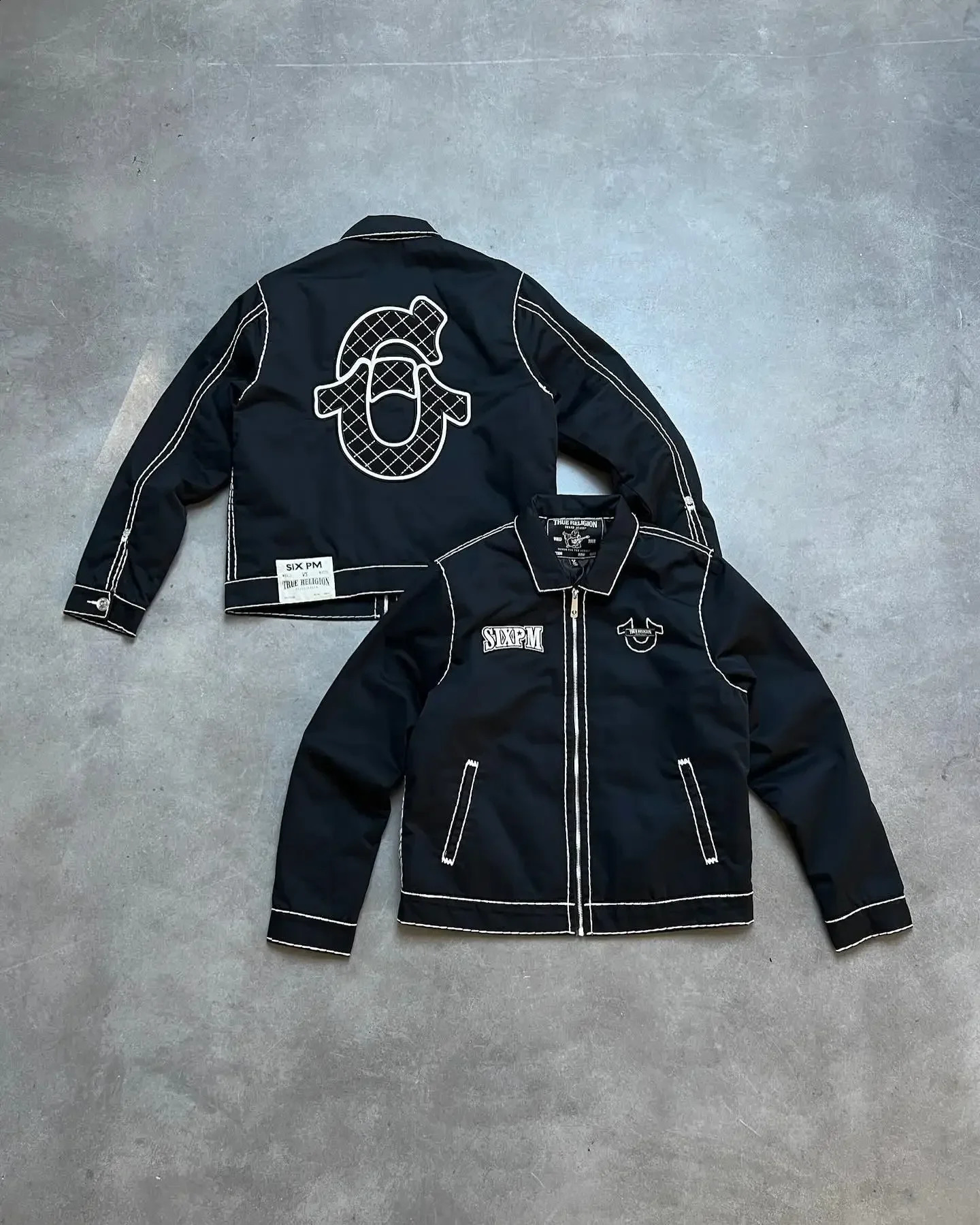 Hip Hop Letter Embroidered Jacket Y2K Streetwear Mens Womens Jeans Two Piece Tracksuit Retro Loose Leather Biker Punk Jacket Set 250313