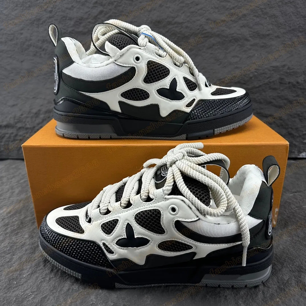 Sneaker Designer Skate Trainer Men Women Casual Shoes Calfskin Leather White Green Red Blue Letter Overlays Platform Fashion Luxury Men Sneakers EU Size 36-45 c3