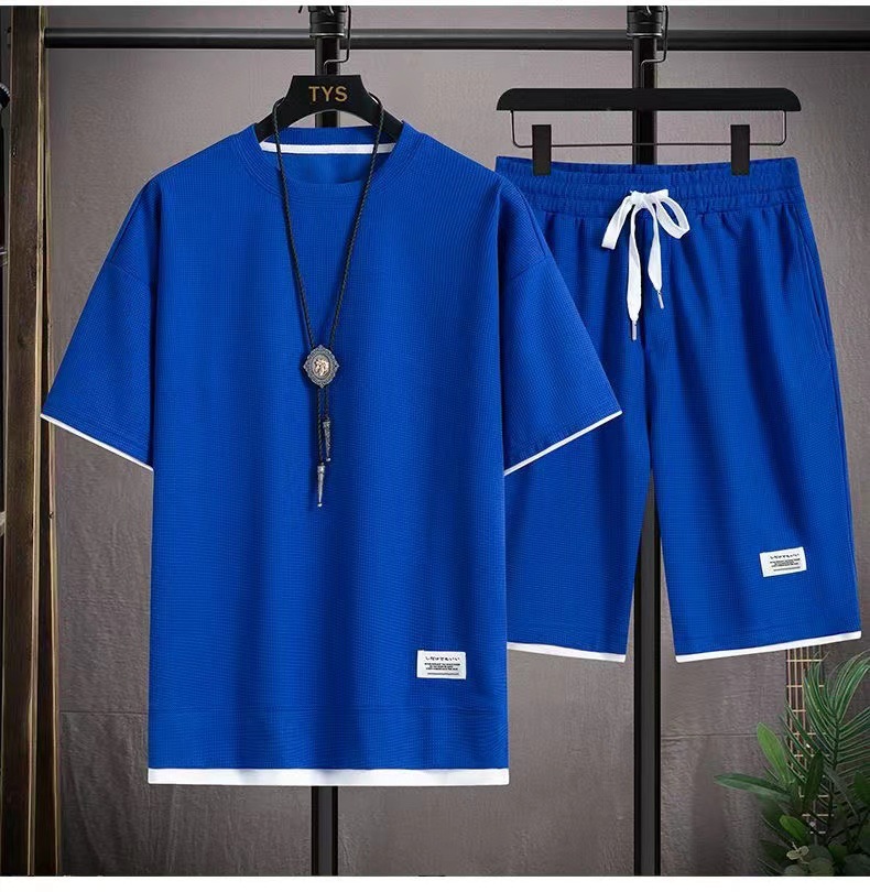 Men's Tracksuits Korean Edition Sports Set Short Sleeve T-Shirt Shorts Casual Fashion Summer 2025