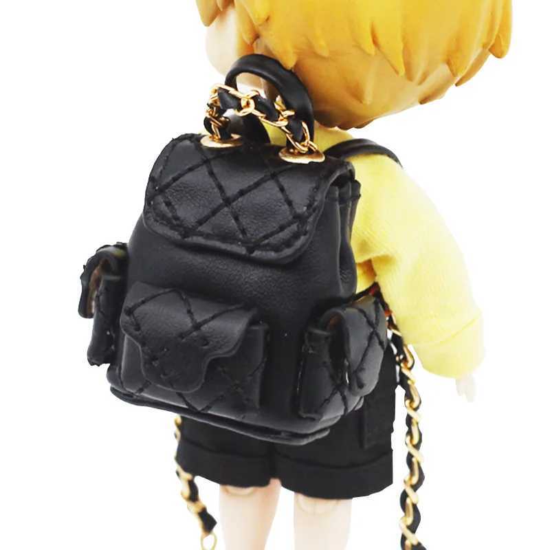 17cm V1 V2 Labubu Backpack Cute 1/6 1/8 1/12 BJD Dolls DIY Knapsack Cute 15cm Idol Plush Doll Accessories Packsack Kids GiftsT250313