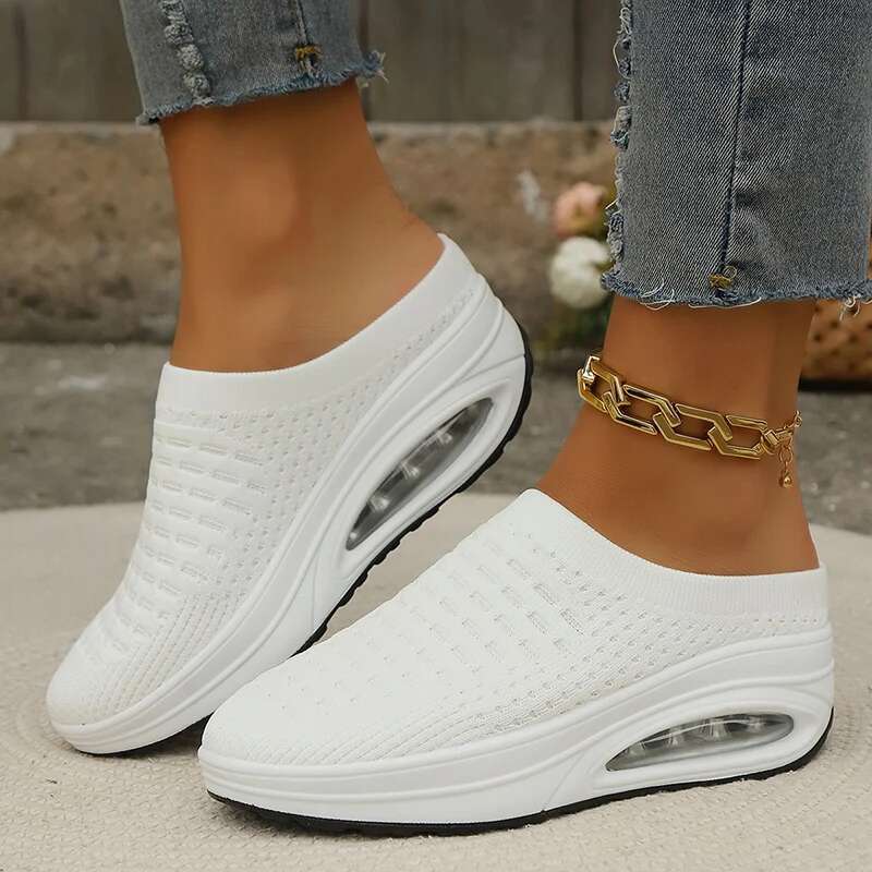 2025 New Women's Air Cushion Socks and Breathable Solid Color Knitted Hooded Designer Trendy Fashion Sports and Leisure Bareback Walking Shoes1