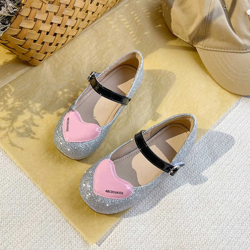 Sandals Girls Leather Shoes 2025 Spring and Autumn New Style Performance Dress Childrens Princess Shoes Fashion Little Girls Performance Single ShoeY2