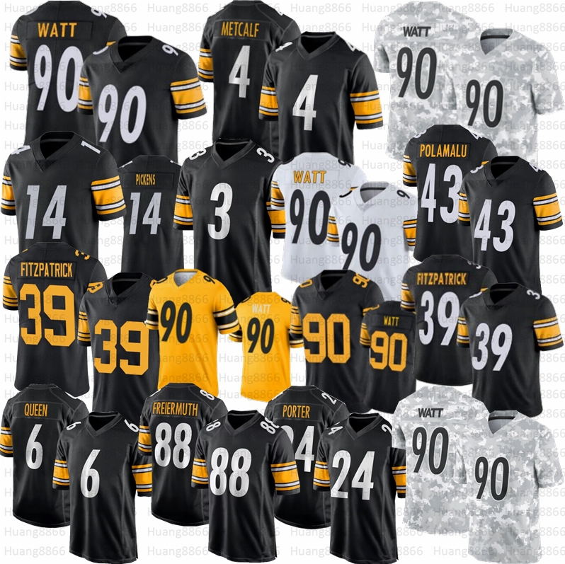 Aaron Rodgers DK Metcalf TJ Watt Football Jersey Patrick Queen Boswell Minkah Fitzpatrick Porter Jr Roethlisberger Troy Polamalu Freiermuth