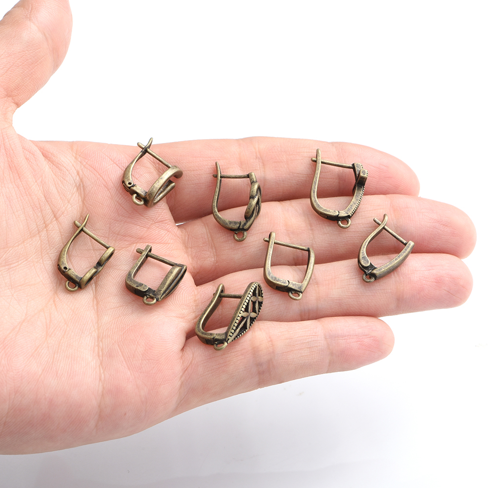 Vintage-Style Antique Bronze Earring Components Set - Perfect for Do-it-Yourself Jewelry Creations