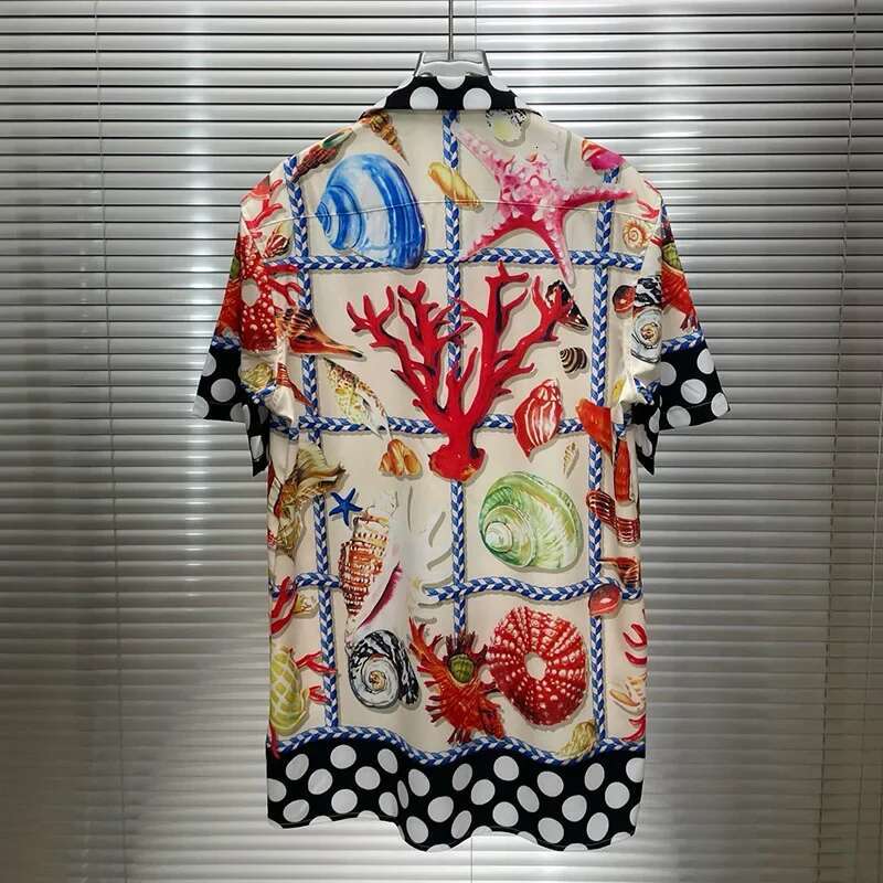 Loose Short Sleeve Shirts For Men Summer Designer Clothes Casual Social Paisley Colorful Digital Printed Shirt Camisas De Hombre