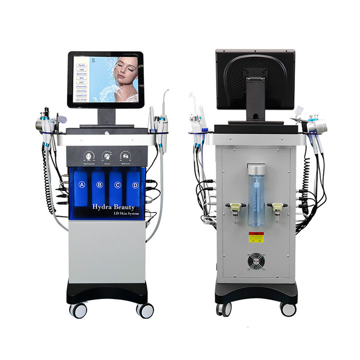 2025 Vertical Water Oxygen Jet Peeling Crystal Vacuum Microdermabrasion Machine 14 in 1 Hydro Dermabrasion Facial Machine