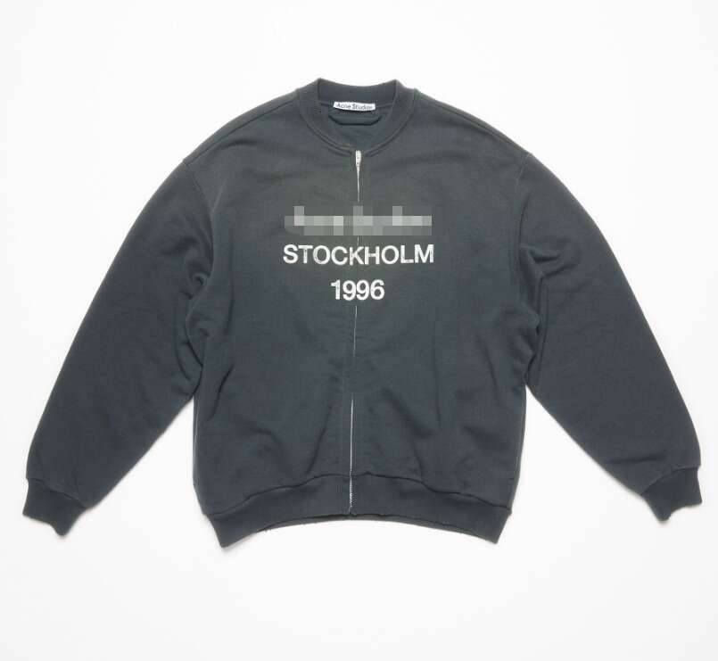 American Trendy AC Washed Outdated 1996 Damaged Casual Sports Loose Men's and Women's Zipper Hoodie Jacket