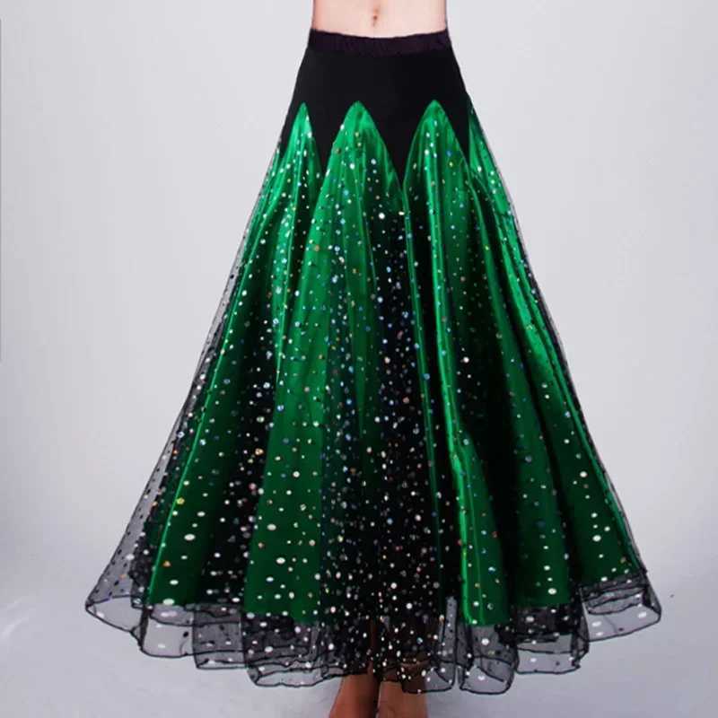 Skirts 720 degree modern swing technique for women waltz ballroom dance practice long dr female ballroom dance semi skilled bright film long dr Y25031
