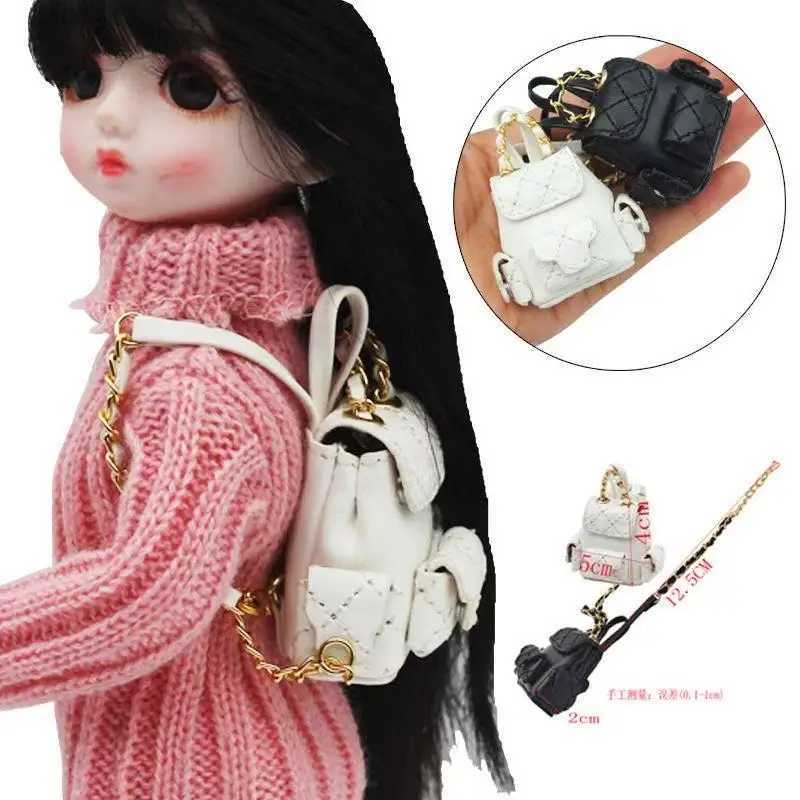 17cm V1 V2 Labubu Backpack Cute 1/6 1/8 1/12 BJD Dolls DIY Knapsack Cute 15cm Idol Plush Doll Accessories Packsack Kids GiftsT250313