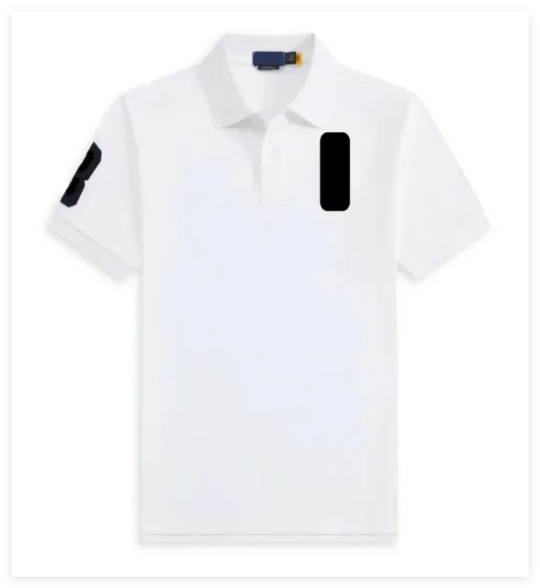 Men T shirt Top Tee Short sleeve T-Shirts Big or small horse Plus size multiple colour Embroidery Hommes Classic business casual Cotton breathable Lapel T-shirt