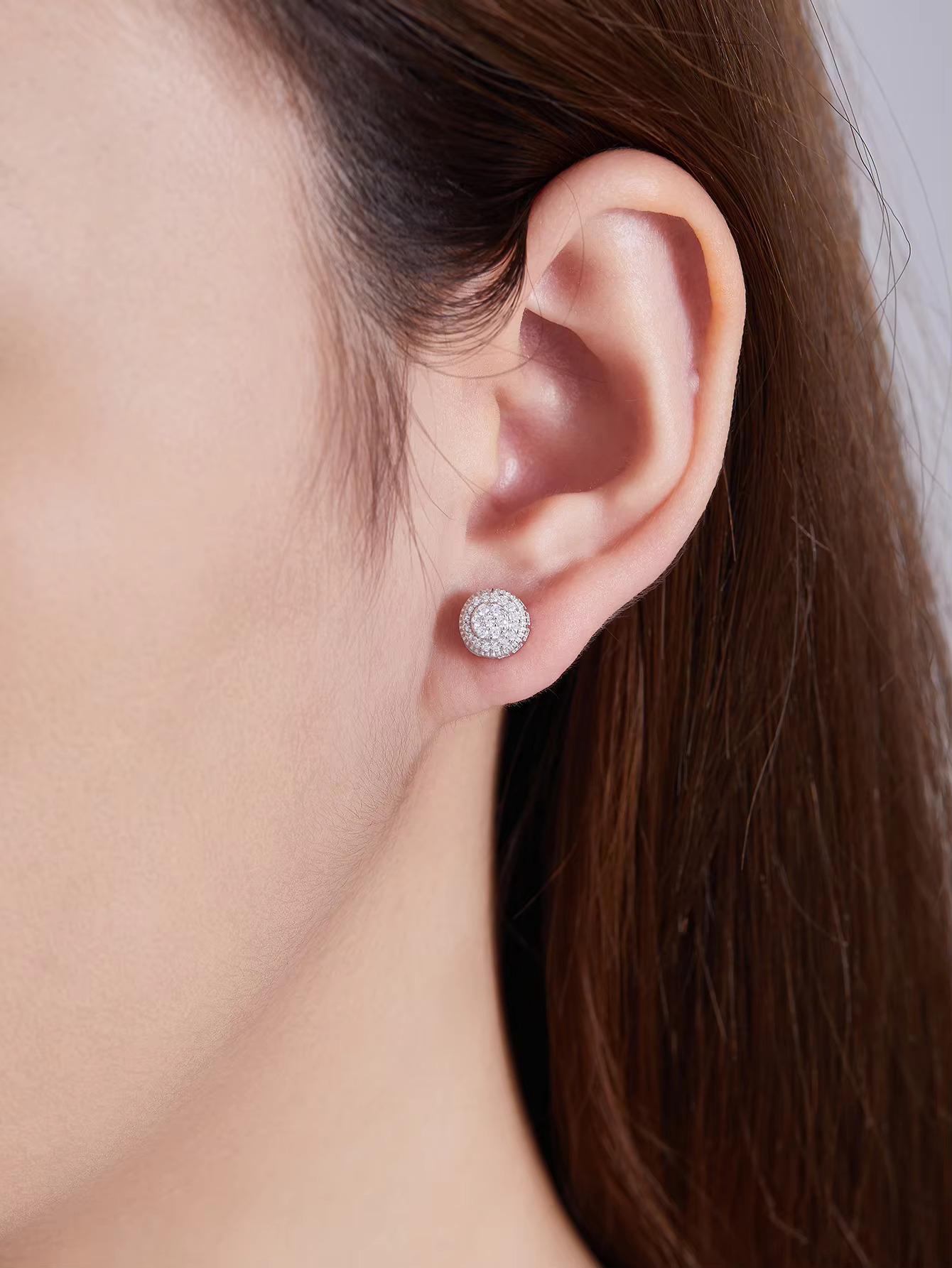925 Sterling Silver VVS Moissanite Diamond Earring Fine Fashion Jewelry Stud Earring for Party Wedding or Birthday Gift