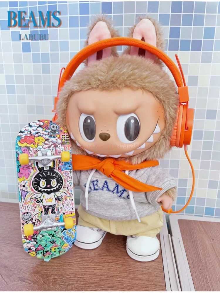 38cm Labubu Clothing Time To Chill Fashion Headphones Doll Accessories Labubu Clothing High-End Customization Decoration GiftsT250313