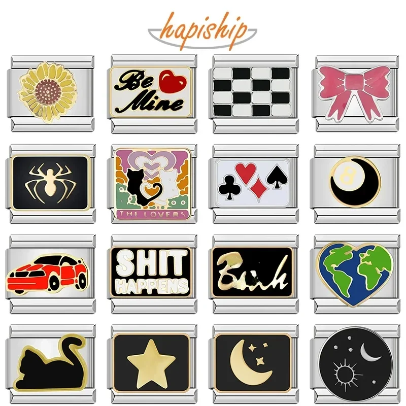 Durable Hapiship 2024 Crafting Kit: Owls, Stars & Heart Shaped Charm Pendants for Personalized Bracelets