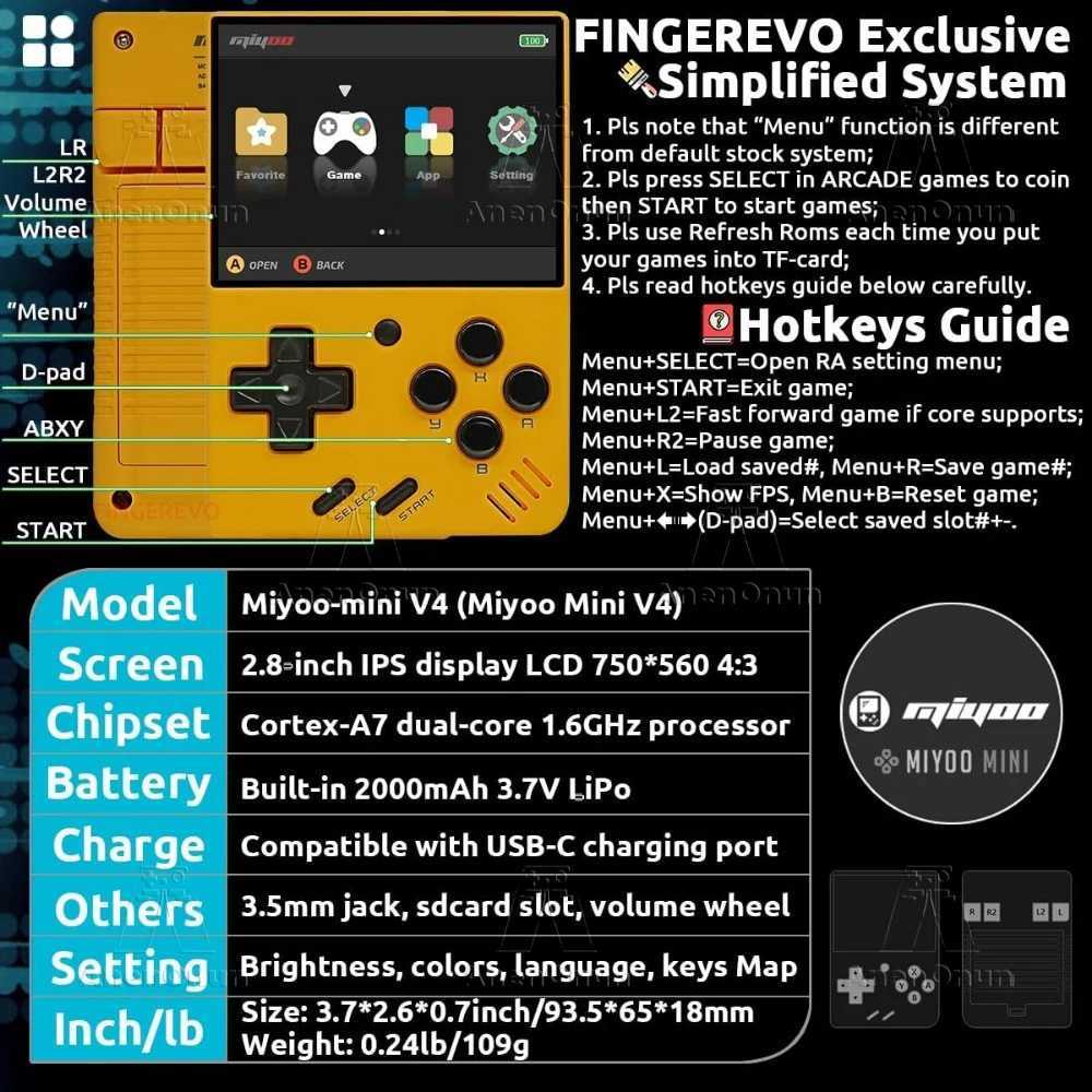 Miyoo Mini V4 2.8-inch Handheld Game Players 18000 Games 15 Emulator Portable Video Gaming Console Kids Retro Mini Game MachineXJ250314