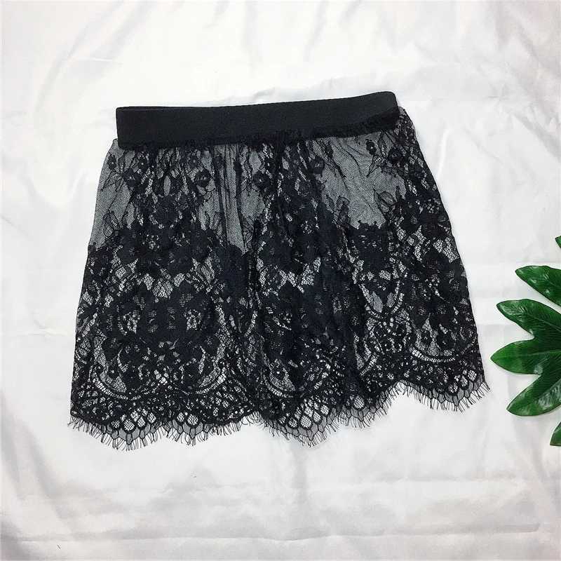 Skirts Miniskirt sexy transparent lace mesh ski shirt for womens summer mini black and white short sleeved mini skirt for womens underwear Y250314OAEB