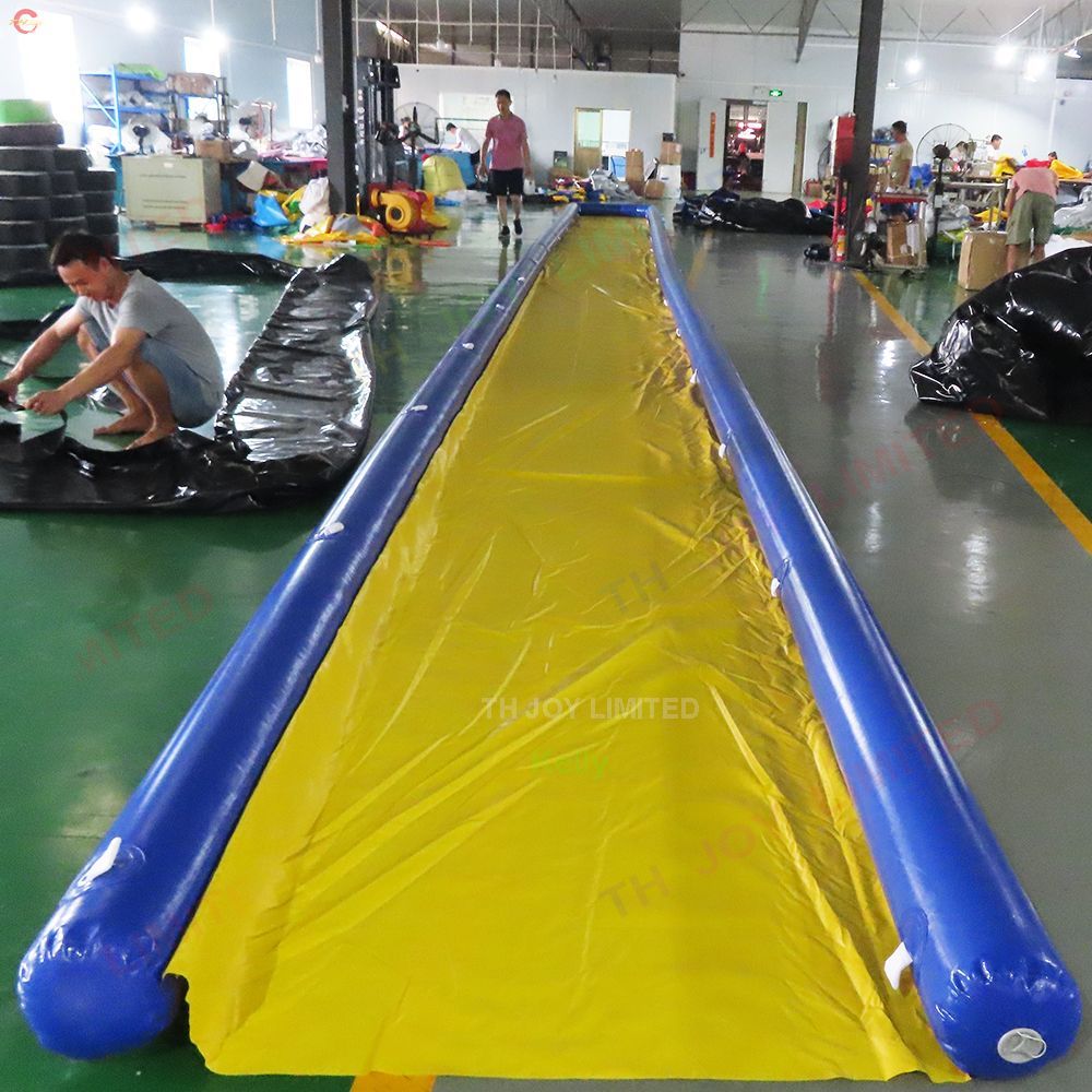 Free door delivery 20mLx2mW (66x6.5ft) with blower outdoor activities Heavy duty pvc giant inflatable water slide air tight slip and slide for kids ad