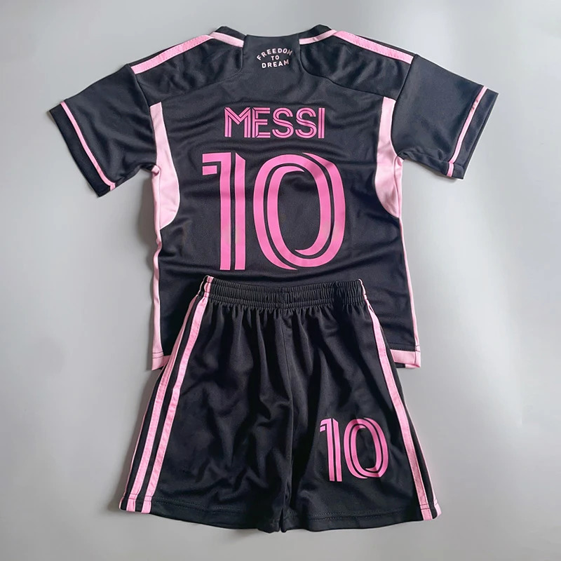 Football Set for Children Miami No.10 Sports Short Sleeve T-shirt Set Loose and Breathable Training Shirt Soft and C 250314