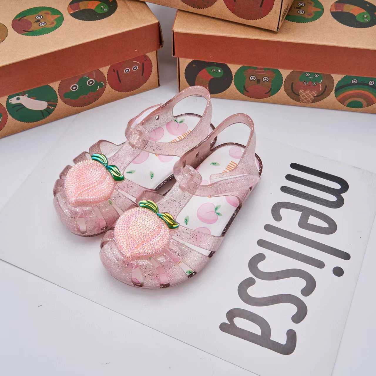 Sandals 2025 Mei Sha New Childrens Shoes Mei Sha Fruit Childrens Shoes Baotou Hollow Sandals Cherry Peach Childrens ShoesY2503153CU5