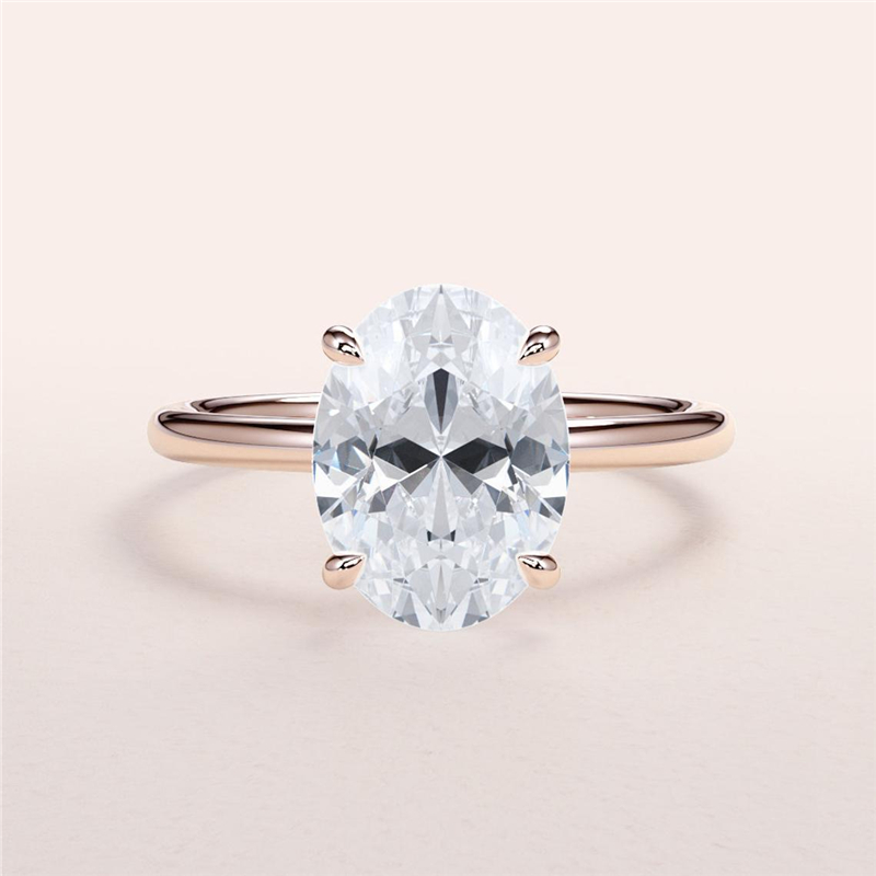 Jewelry 3 Carat Oval Cut Lab Diamond Engagement Ring 18K Real Gold Solitaire Oval Shape E VS1 IGI Certificate Lab Diamond For Women Wedding Gift